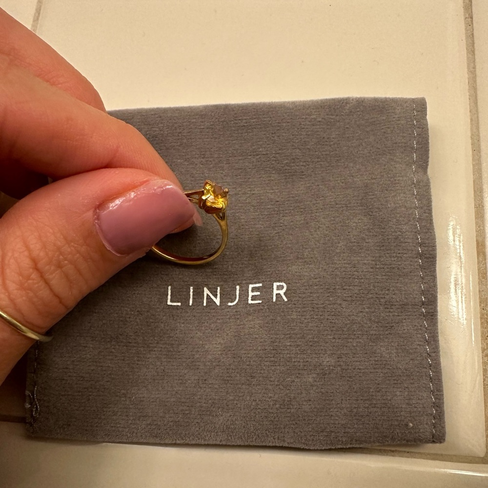 14k gold vermeil citrine ring (size 5)